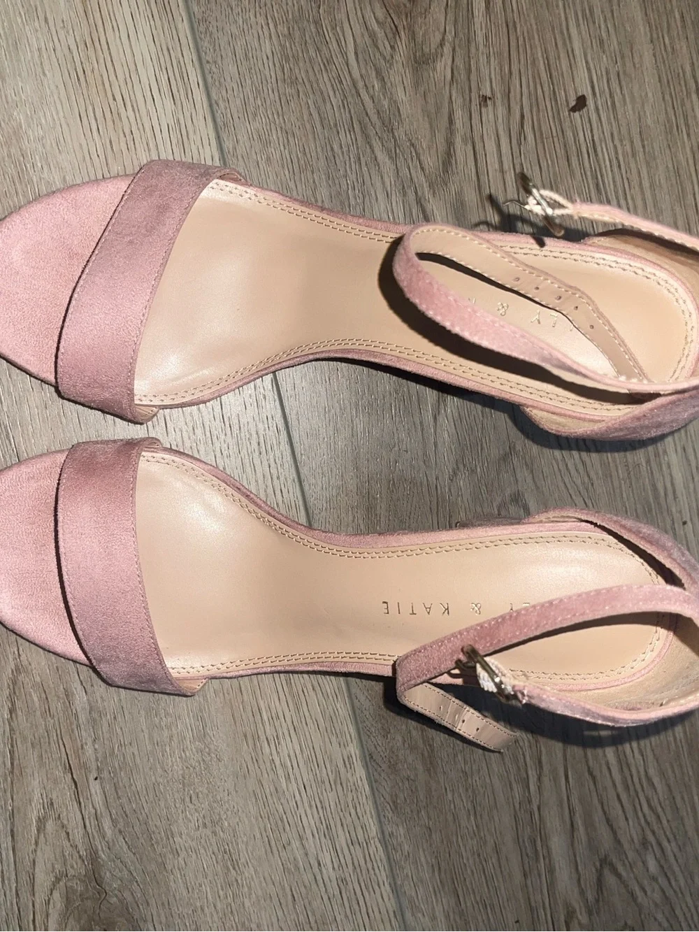 Kelly & Katie Dusty Rose Ankle Strap Block Heels